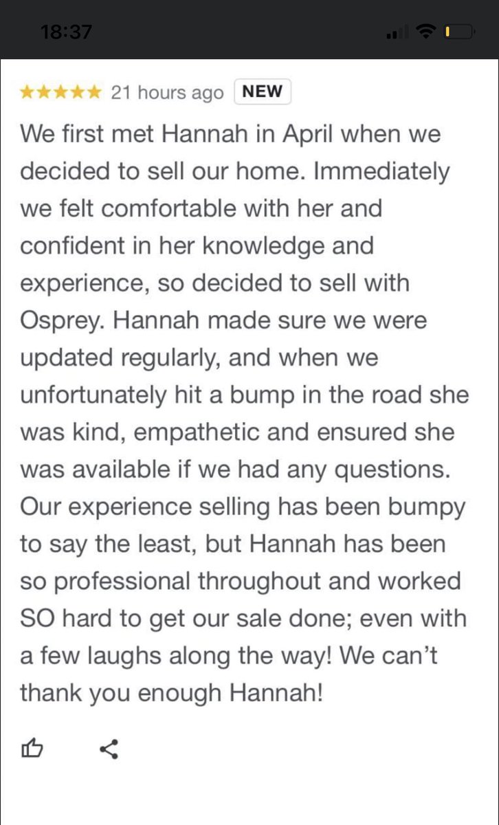 Osprey_Property's tweet photo. Well done Hannah from our Melton Branch.  Open less than a year and the great reviews keep rolling in! #CustomerService #estateagents https://t.co/6ZtH5ruy8y