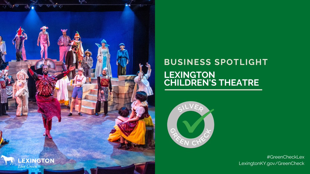 livegreenlex's tweet photo. A round of applause for Lexington Children's Theatre, a silver #GreenCheckLex business since 2022! Their green efforts include upgrading exit signs to LED, highlighting sustainability initiatives at career fairs &amp; hosting a storm drain stenciling.💚 https://t.co/hsHnO2Rkbg https://t.co/myBbLAemrq