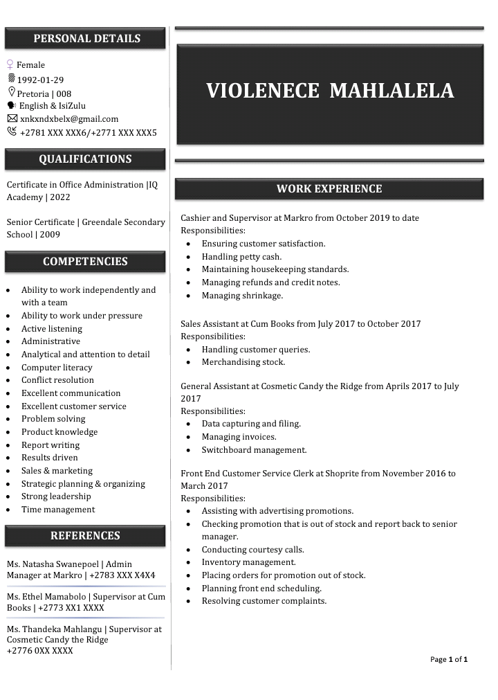 Mkansi_R's tweet photo. @ChrisExcel102 DM to have your CV Revamped R60 ♥️ https://t.co/EKAOOEfUqZ