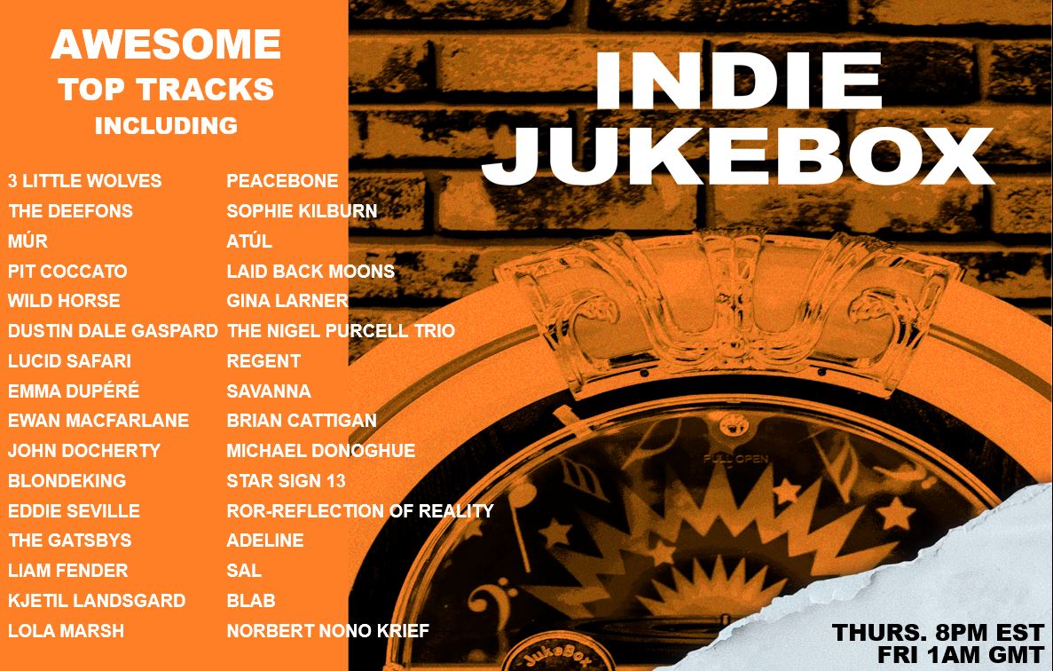 NEW #INDIE on JUKEBOX TONIGHT 8pm EST/1am GMT @KLandsgard @NNKrief @atulgiri11 @LarnerGina @Regentrockband @NigelTrio @mdonoghuemusic @BRIANCATTIGAN @starsign13music @Dannydeathdisco @FRANBLABS @SophieKilburn + more! radiowigwam.co.uk + more!