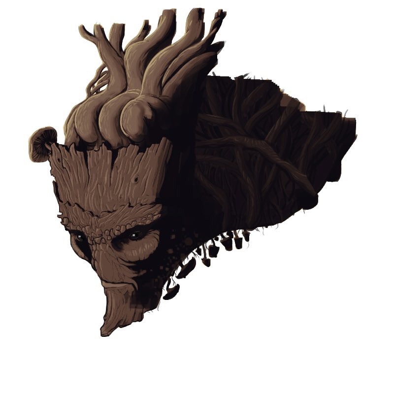 KassjanS's tweet photo. Working with some gradient maps - learned that from @TrentKaniuga tutorials. Next step will be to add some soil and I want to make him look more rotten. #treemonster #conceptart #digitalart #digitalpainting #doodle #doodling https://t.co/YqGhdQdAOy