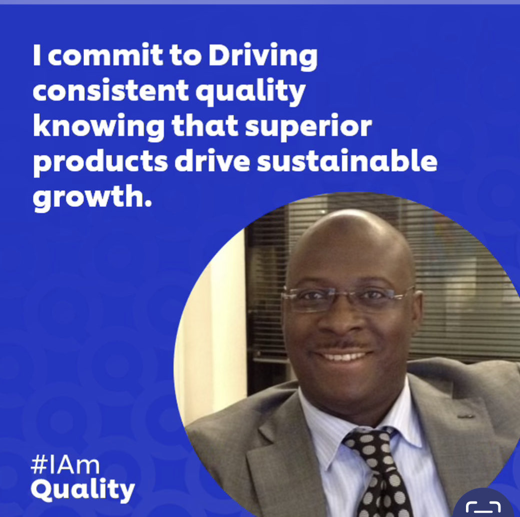 OEhinmoro's tweet photo. Very glad to lead our employees at the head office in Lagos today through the commitment we make to drive consistent quality on our products and services. This supports our efforts to making sustainable living common place #Iamquality #unilever #WAqualityteam https://t.co/eVwfAeKZmC