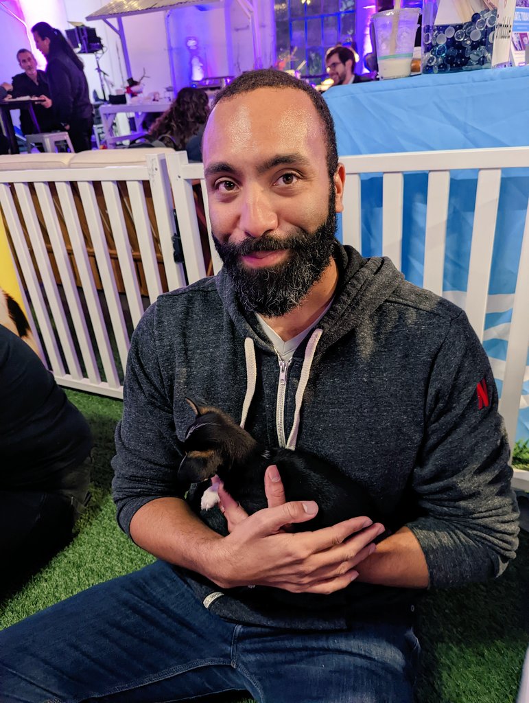 JemYoung's tweet photo. #jamstackconf was such a fantastic experience. So many great speakers and new friends.

- Every conference needs puppies
- Soft pretzel walls are my new favorite thing
- New life goal is to win a Jammie award
- @jlengstorf is one of the friendliest people I've ever met https://t.co/w0KrVYAbLn