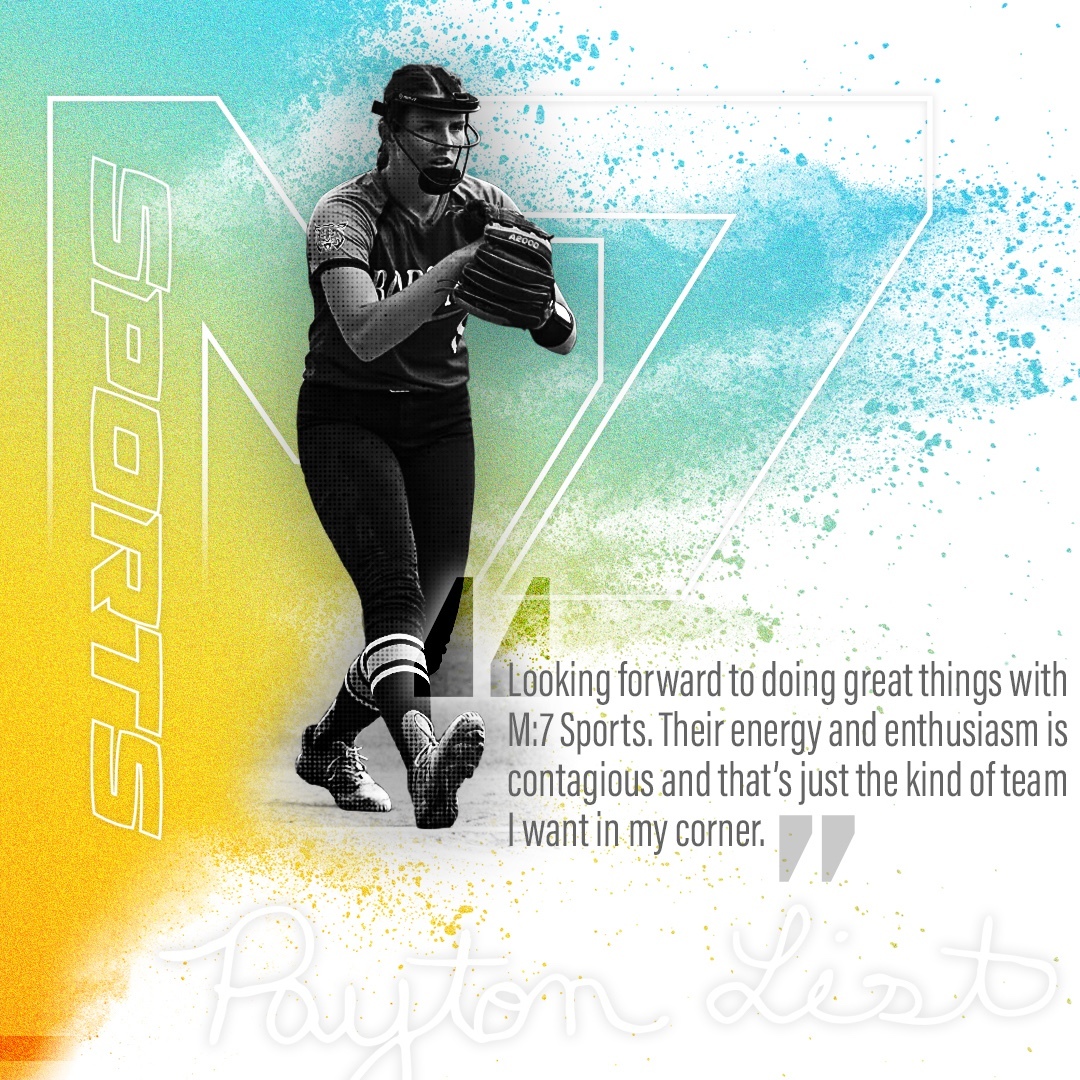 We’re fired up to announce our next #M7Athlete, @PaytonList2022 - a hometown hero and master on the mound! Payton doesn’t stop until she achieves her goals, and we’re excited to see her take on college. Can’t wait to work with you! #M7Sports #NIL #sportsmarketing