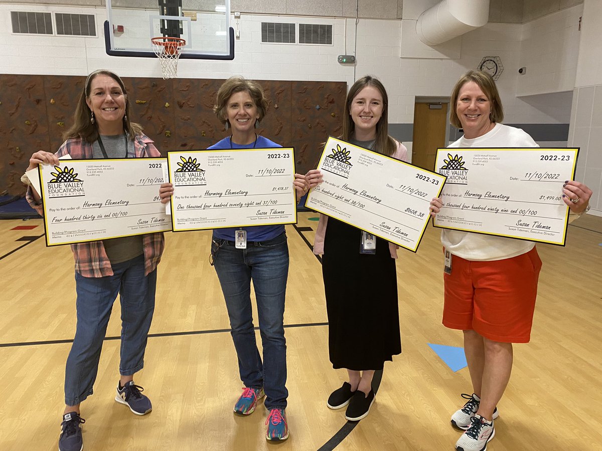 Harmony Elementary Huskies—exciting day today to receive BVEF Grant $$$. Way to go Huskies! Thank you BVEF!