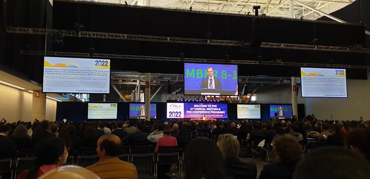 Immutep's tweet photo. @Immutep We are pleased to share compelling data from TACTI-002 Phase II trial in 1st line #NSCLC at #SITC2022. A special thanks to Dr. Iams @VUMChealth for his oral presentation of our late-breaking abstract (#1470). Join our webcast today to learn more: https://t.co/GrGMZbATFg https://t.co/fIHqrCwSw5