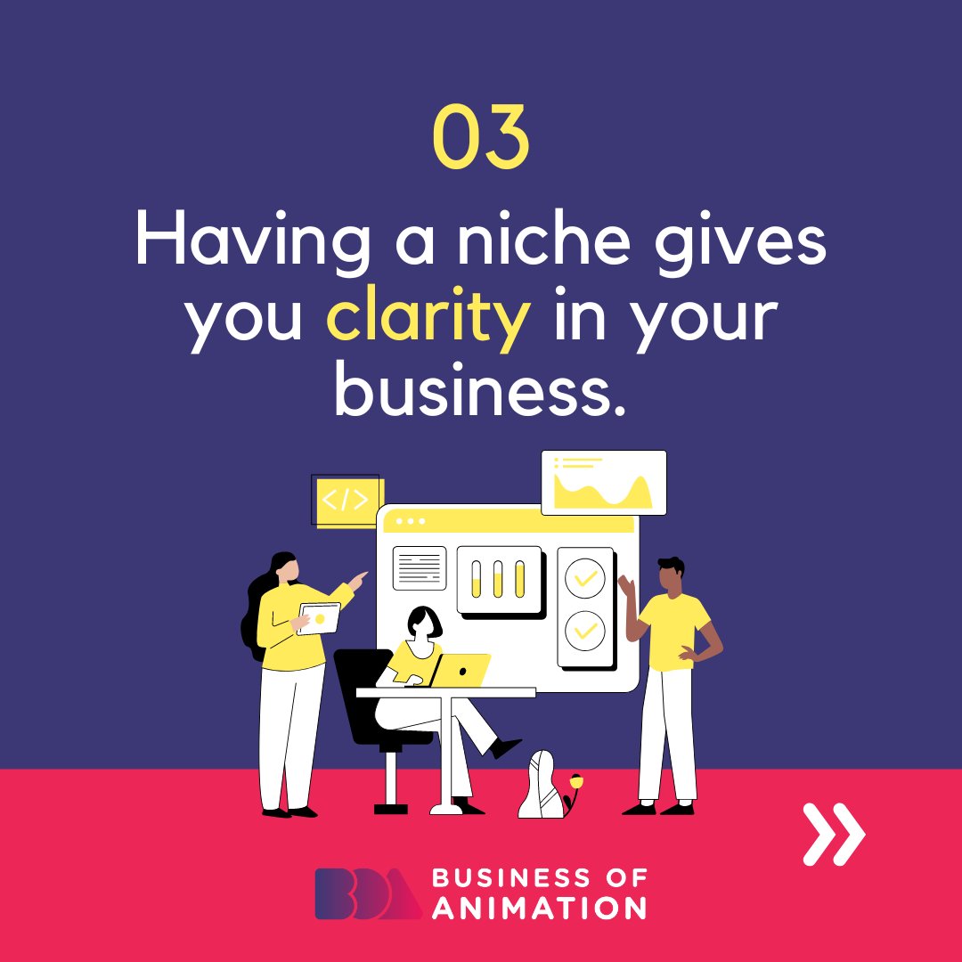 animationbiz's tweet image. A niche can give animators a full picture of their target market, and animators can develop strategies to reach and serve their market. 

Want to Learn The Business Side of Animation? Link in Bio.

#MotionGraphicsClients #AnimatorClients #AnimationClient  #AnimationMarketing