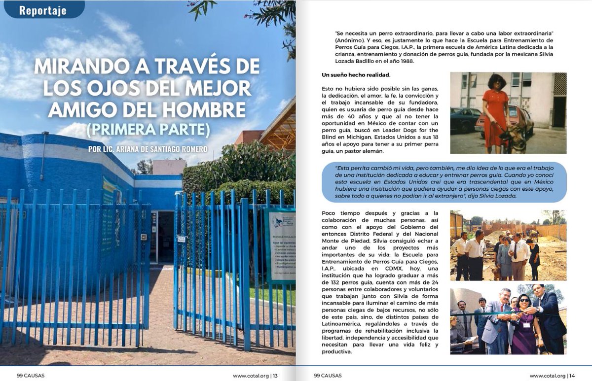 SoyOtraAriana's tweet photo. #Noticia Ya tenemos la revista 99 Causas de este mes. Y aquí va la 1ra parte del reportaje "Mirando a través de los ojos del mejor amigo del hombre" que le hice a @perrosguia. 
¡No se la pueden perder! 👉https://t.co/xm349cxH6V
#PerrosGuía #Inclusión #México #Reportaje #Perros https://t.co/NvEz6tlIlH