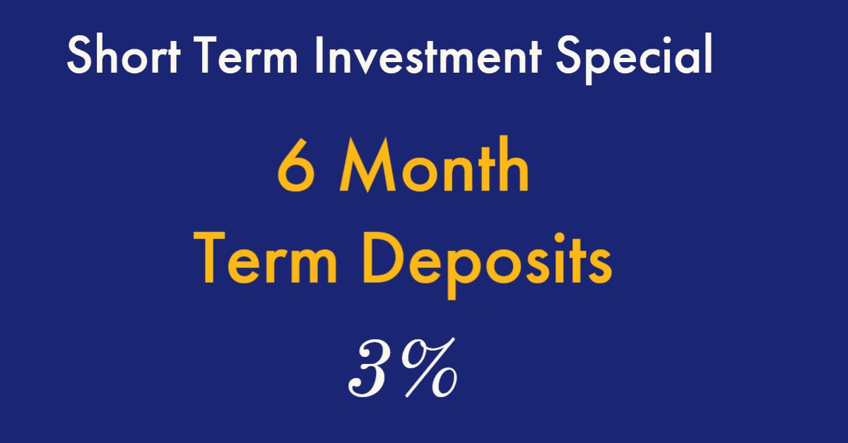 Looking for a short-term investment?  NBTA Credit Union now offers a 6-month term deposit with a 3% interest rate.  Call today!  nbtacu.nb.ca