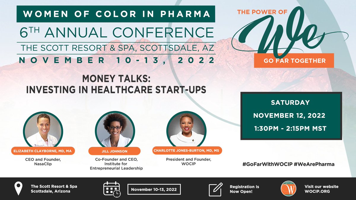 DrElizPC's tweet photo. Heading out to the 6th Annual Women of Color in Pharma Summit, #WOCIP22, where as a member of #ecosystem I’ve been invited as a guest speaker to share my journey as a  #mom, #doctor and #ethicist, to  #blackpreneur of @NasaClip @WOCIP2015 #blackstem  #GoFarWithWOCIP #WeArePharma https://t.co/7m84VtklOY