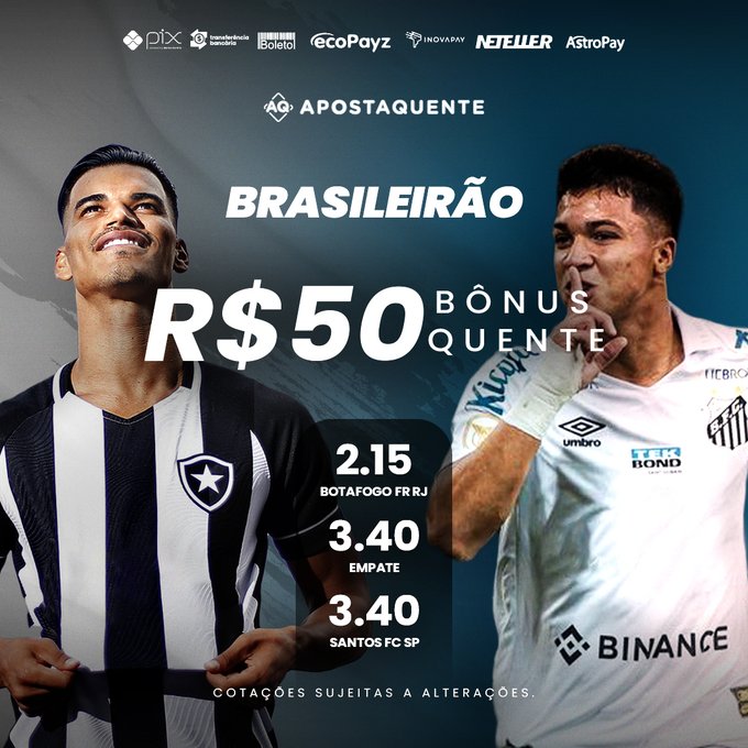 Chega mais que hoje tamb&eacute;m &eacute; dia de queimar com o #Brasileir&atilde;o. Ent&atilde;o fala a&iacute; ,#Botafogo x #Santos, qual<a href="/tag/santos"class="tags"><span>#santos</span></a><a href="/tag/brasileir%C3%A3o"class="tags"><span>#brasileir&atilde;o</span></a><a href="/tag/botafogo"class="tags"><span>#botafogo</span></a><a href="/tag/apostaquente"class="tags"><span>#apostaquente</span></a>