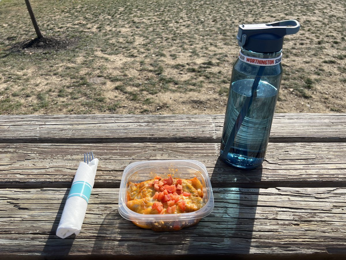 I have a bad habit of working through my lunch break.  But when one of my amazing students brought me some homemade enchiladas and even some silverware from her house, I just knew I had to spend some time enjoying it and reflecting on how lucky I am. <a href="/PerryMSWolves/">Perry Middle School</a> #ItsWorthIt