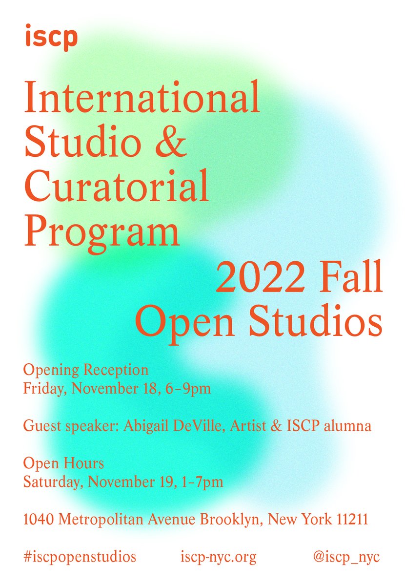 ISCP_NYC's tweet image. Experience innovative contemporary art and engage in conversations with art professionals from all around the world during #FallOpenStudios on November 18-19 at ISCP. Artist Abigail DeVille will make remarks during the opening reception. Learn more here: ow.ly/Y9Tm50Lzoqj