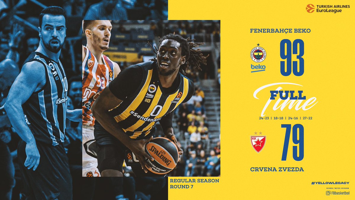Maç Bizim! 💪

Tebrikler Fenerbahçe Beko! 👏

Maç Sonucu | Fenerbahçe Beko 🆚 Kızılyıldız: 93-79

#YellowLegacy #EuroLeague
