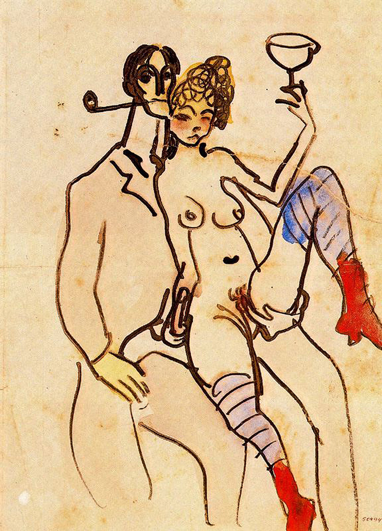 pablocubist's tweet image. Angel Fernandez de Soto with woman, 1903 #expressionism #pablopicasso wikiart.org/en/pablo-picas…
