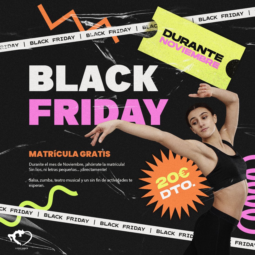 as_ilovedance's tweet photo. ¡YA ESTÁ AQUÍ! 🔥 ¡LLEGA BLACK FRIDAY! 🔥

¡Apúntate durante este mes de noviembre y ahorra 20€!

Salsa, zumba, teatro musical y un sin fin de actividades te esperan.

👉 Oferta limitada: https://t.co/JOmdFGZWdE

Sin líos, ni letras pequeñas… ¡directamente! 🥳 https://t.co/aAfeaQ6RwX