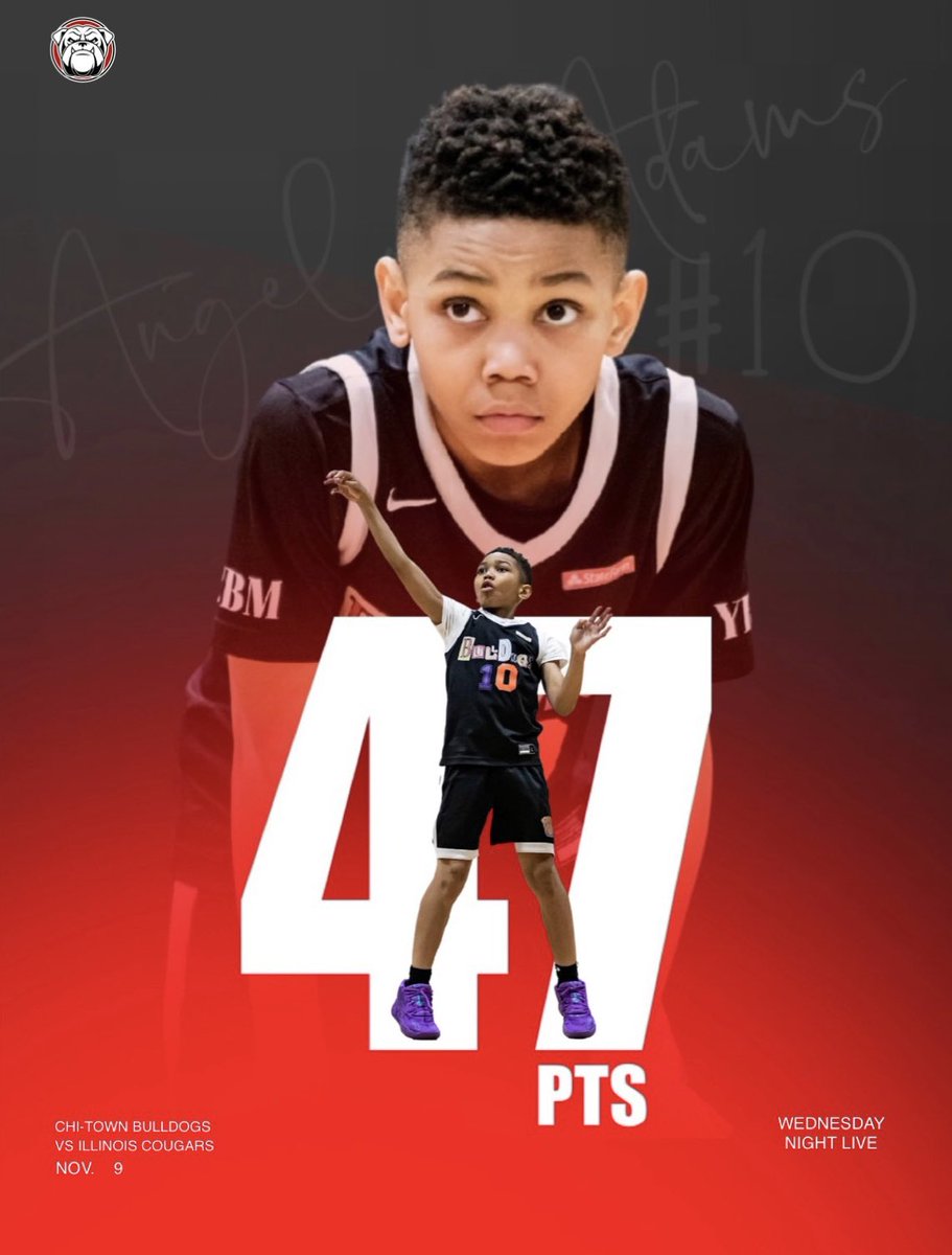 BulldogsChi's tweet photo. My 12 year old son Angelo Adams went off at the Wednesday Night Live League, he scored amazing 47 points 🏀🔥 #7grader #ScoringGuard ⭐️📍 https://t.co/bflWXOmYpZ
