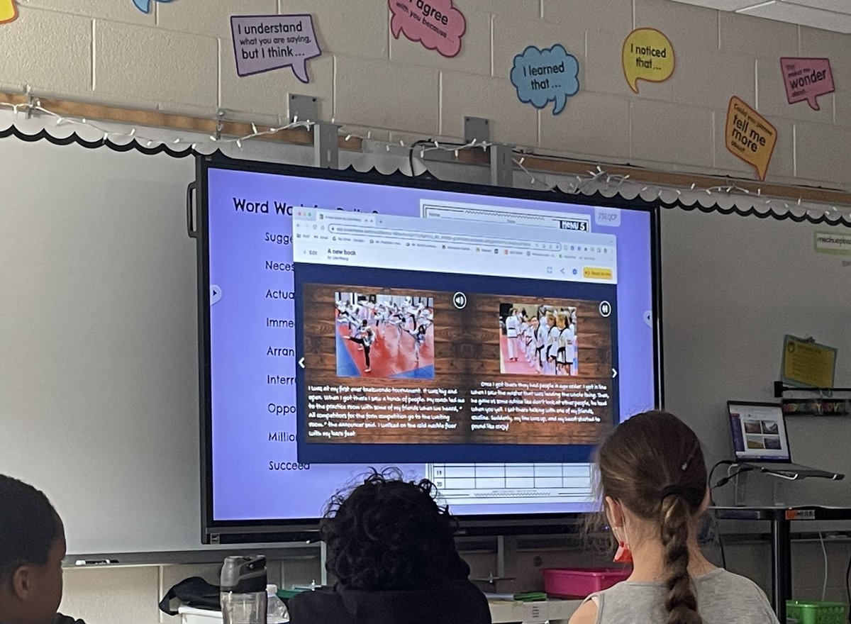 TylerSmithEdu's tweet photo. Awesome presentations in Mrs. Schuepbach’s 5th grade room this morning. The students used @BookCreatorApp to help turn their personal narratives into books with their own audio narration. Great job students! @kgruneisen1 #D76Diamonds https://t.co/UVqWlA4Vvs