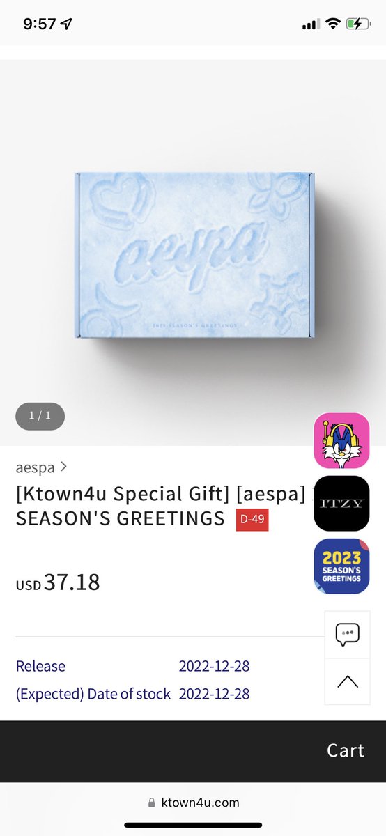 yeppiji's tweet photo. USA ONLY
wts aespa 2023 sg (w/ ktown4u pob)

$13/member set (postcard, a4 poster, clear pc, pc, 4 cut photo sticker, holiday set pc, holo pc pob)
ningning, winter, giselle ✅
karina ❌

other items:
mini brochure $3
sticket set $2
holiday set w/o pcs $2

comment to claim💗 https://t.co/wEstxTNJGG