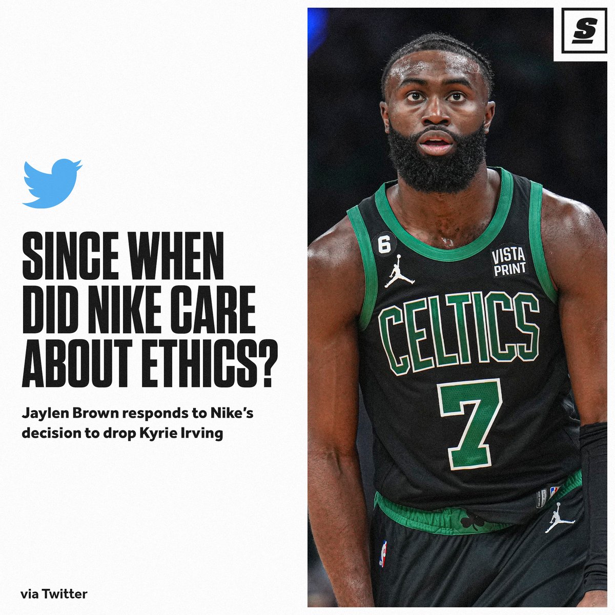 Jaylen Brown takes a shot at Nike for ending contract with Kyrie Irving:  Since when did Nike care about ethics