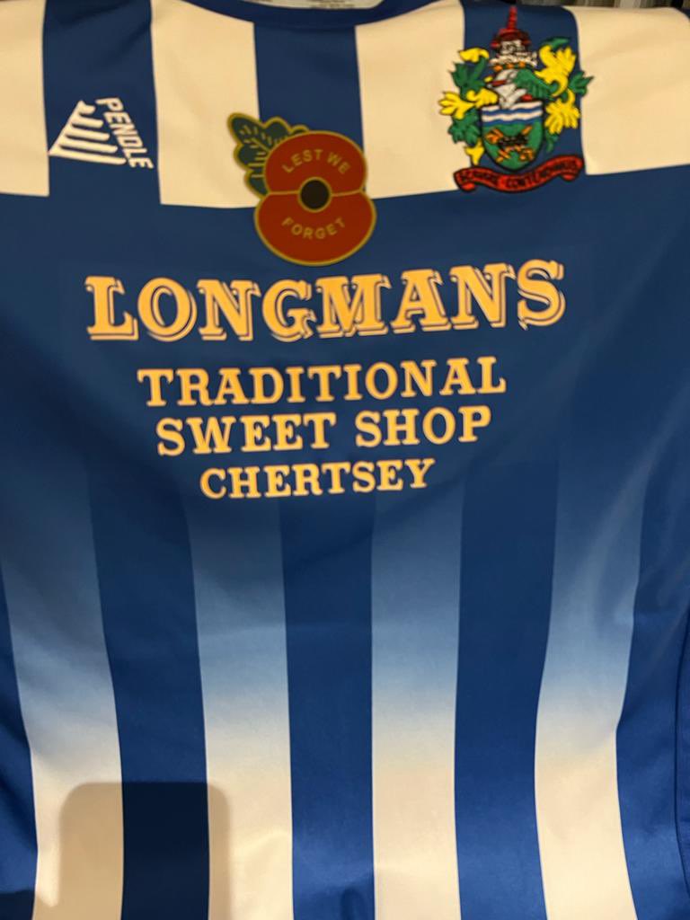 The Players of Chertsey Town will wear the poppy on their shirts at Saturday’s <a href="/IsthmianLeague/">The Pitching In Isthmian League</a> match with <a href="/Uxbridge/">Kevin Uxbridge</a> ahead of this years Remembrance Sunday as we pay tribute to those who have lost their lives in conflict. #Lestweforget