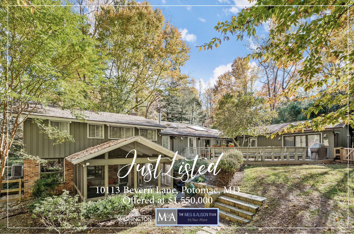 MegandAlison's tweet photo. #JustListed and #OpenHouse on Sunday 11/13, 2-4 PM! 10113 Bevern Lane- 5 BD/4.5 BA Mid-Century Modern w/ floor-to-ceiling windows, over an acre of land,4,365 sq ft on 2 finished levels. $1,550,000
#dcrealestate #mdrealestate #varealestate #washingtonfineproperties #wfpagents https://t.co/MrzTi1YS5V