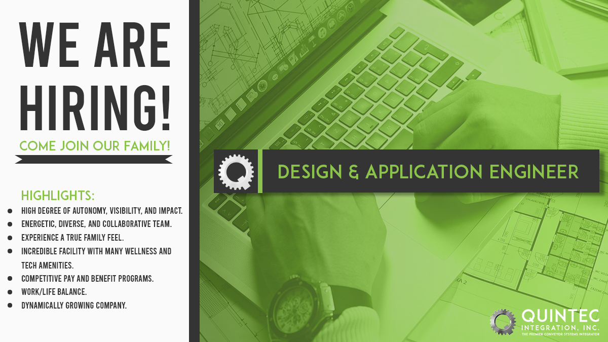 A great opportunity for the Quintec Integration family to grow! We are looking to hire another Design &amp; Application Engineer. Apply with the link below!

Apply here: shorturl.at/dnW23