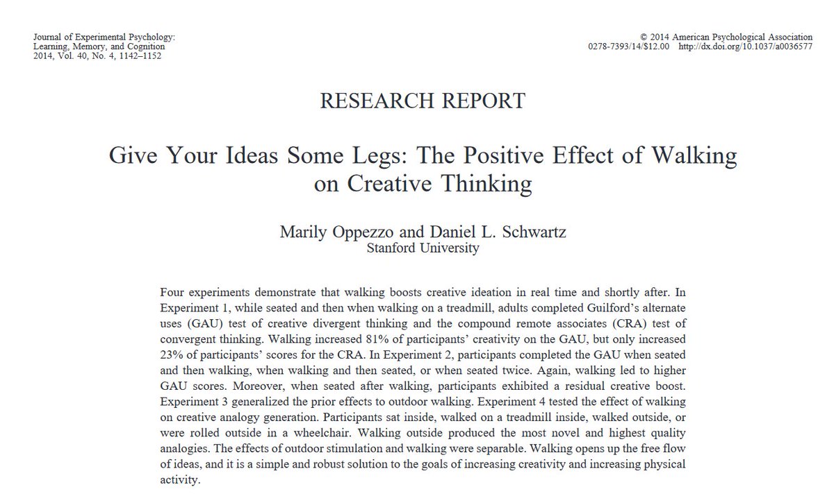 If you are out of ideas, go for a walk.

This paper found walking (whether outdoors or a treadmill) increased key types of creative thinking for over 80% of undergraduates. The reasons are not fully clear, but there seem to be direct effects on the brain. apa.org/pubs/journals/…