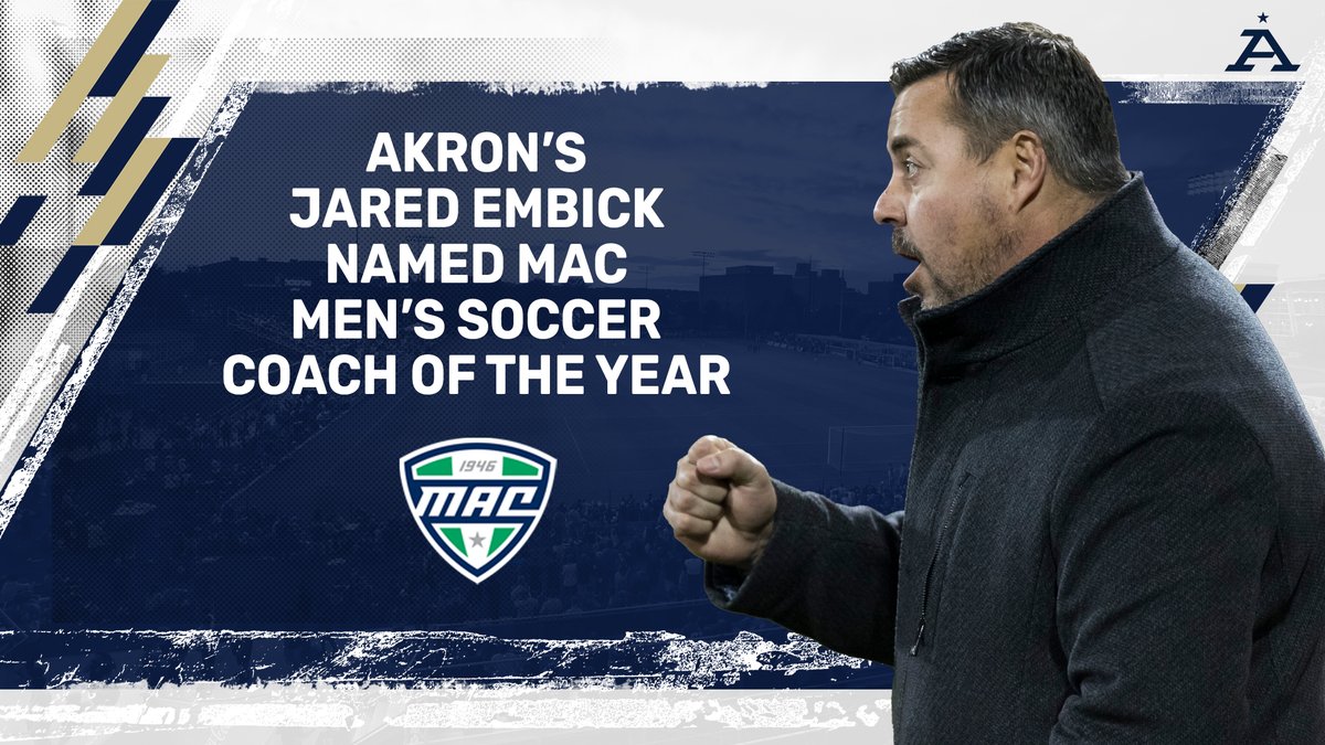 👏👏 Congrats to <a href="/ZipsMSoc/">Akron Zips M Soccer</a> head coach <a href="/ZipsCoachEmbick/">Jared Embick</a> on being named the <a href="/MACSports/">MACtion</a> Men's Soccer Coach of the Year 

#GoZips | <a href="/ZipsMSoc/">Akron Zips M Soccer</a> 

RELEASE 👉 bit.ly/3DWqjjM