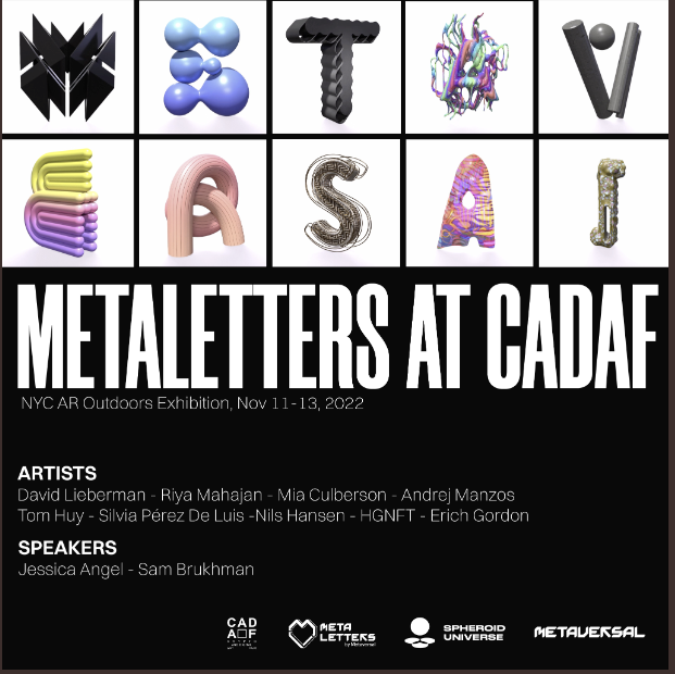 yasachy's tweet photo. Jessica Angel @cryptoartsy on CADAF:
<<Excited to be speaking at  @art_cadaf about the bridging between installation art, AR, digital art, and community building. I will focus on my collaborations with @Spheroid_io @Van_Biennale @ArtprojectD @HelloMetaversal and 
@MetaLetters >> https://t.co/RbGzd9Jjs5