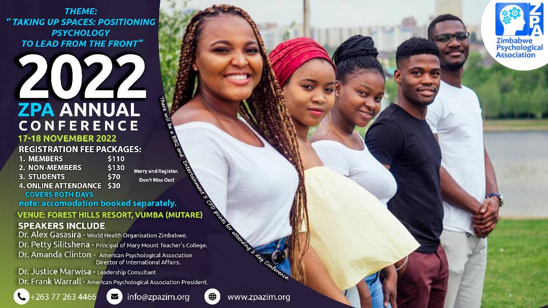 ...A blended conference. Register now if you want to be part of this year's edition via the online platform. 
<a href="/sifelanii/">Sifelani Innocent</a> ,<a href="/Shumbakadzi11/">G A G A</a> ,<a href="/_FaraiGutu/">Farai Gutu</a>,<a href="/YoPetalth/">Young People Mental Health Trust</a> ,<a href="/tinogwitima/">lets talk about Mental Health 🇿🇼</a> ,<a href="/allied_council/">Allied Health Practitioners Council of Zimbabwe</a> ,<a href="/enharirire/">Edwin Nharirire</a> ,<a href="/tarisayindengu/">Tarie</a> ,<a href="/ndinewezimbabwe/">Ndinewe Foundation</a> ,<a href="/friendshipbench/">Friendship Bench</a> ,<a href="/tana_chikaura/">Tanatswa Amanda Chikaura | Mental Health Advocate</a>