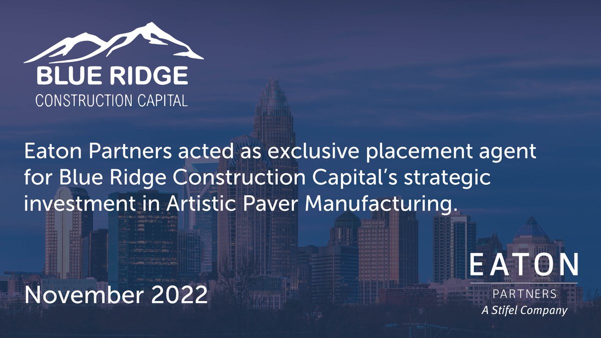 Congratulations to the Blue Ridge Construction Capital team on its strategic investment in Artistic Paver Manufacturing. We are thrilled to have acted as the exclusive placement agent. 
globenewswire.com/news-release/2…