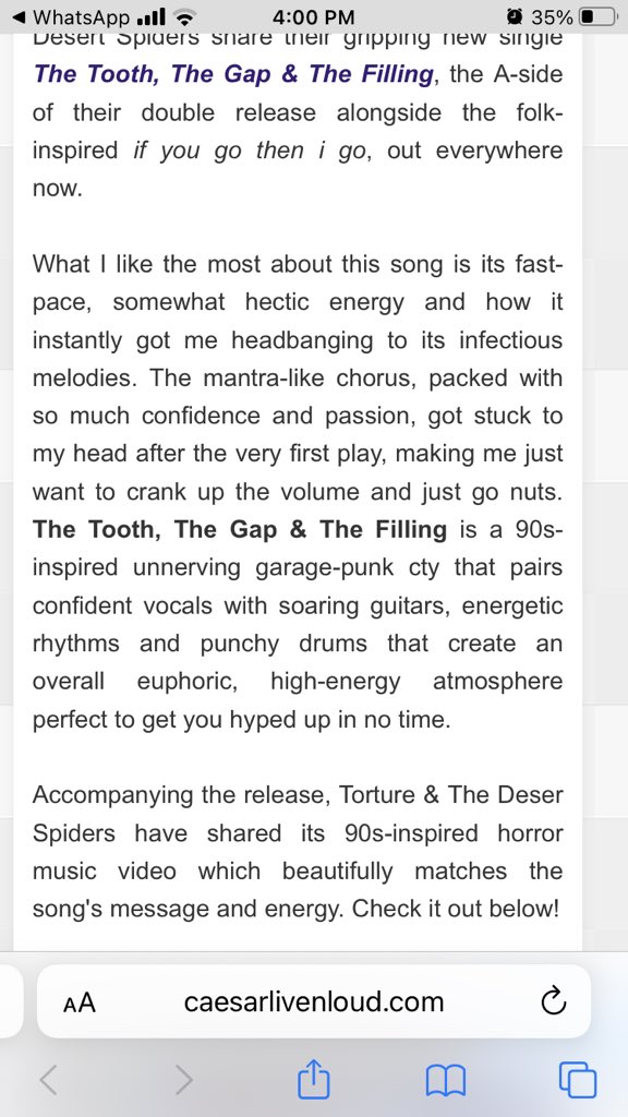 Torture_TDSBand's tweet photo. Some nice words about our latest release “The Tooth, the Gap and the Filling”, if you haven’t checked it yet please dooo @RecordOfTheDay @deadgoodblog @OurSoundMusic3 @CaesarLiveNLoud #TATDS #Tortureatds https://t.co/vY5qdv7DmL