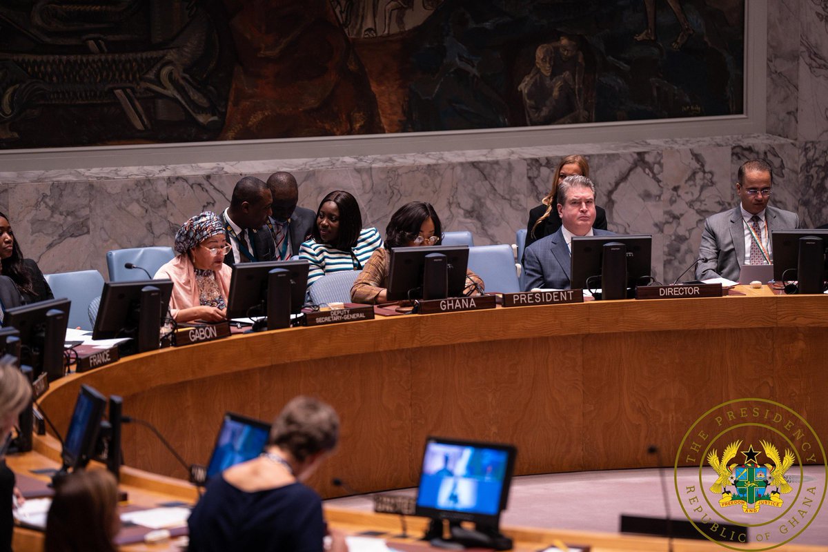 NAkufoAddo's tweet photo. Today, I chaired the UN Security Council Meeting, on the theme "Counter-Terrorism in Africa- An Imperative for Peace, Security and Development", as part of Ghana’s Presidency of the Council for the month of November. 1/3 https://t.co/DYSfAmgV0m