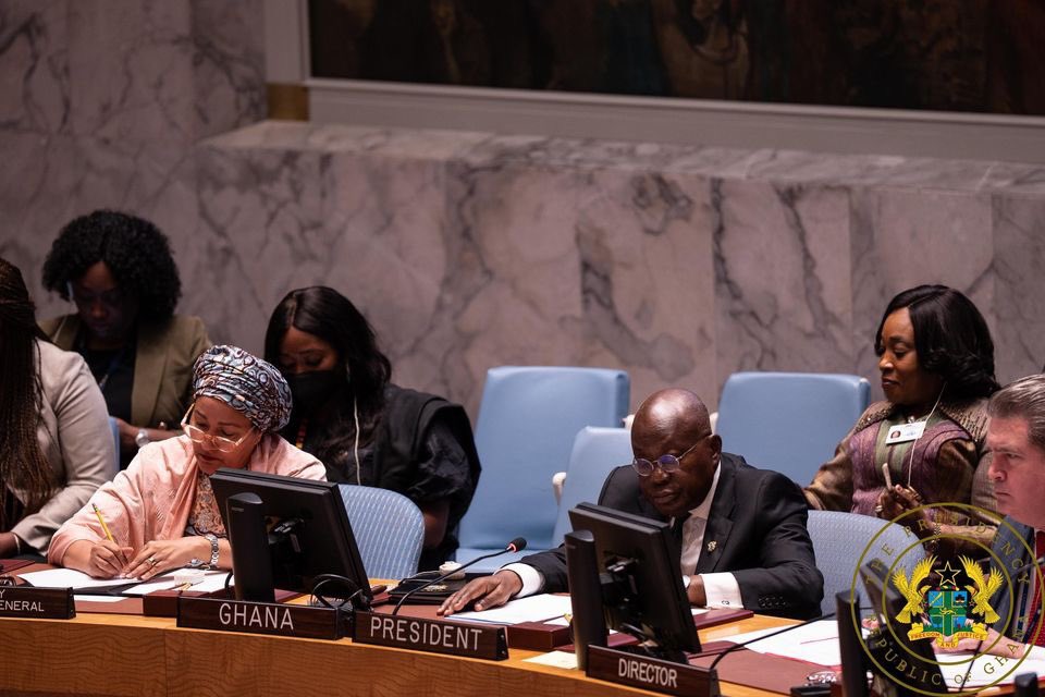 NAkufoAddo's tweet photo. Today, I chaired the UN Security Council Meeting, on the theme "Counter-Terrorism in Africa- An Imperative for Peace, Security and Development", as part of Ghana’s Presidency of the Council for the month of November. 1/3 https://t.co/DYSfAmgV0m