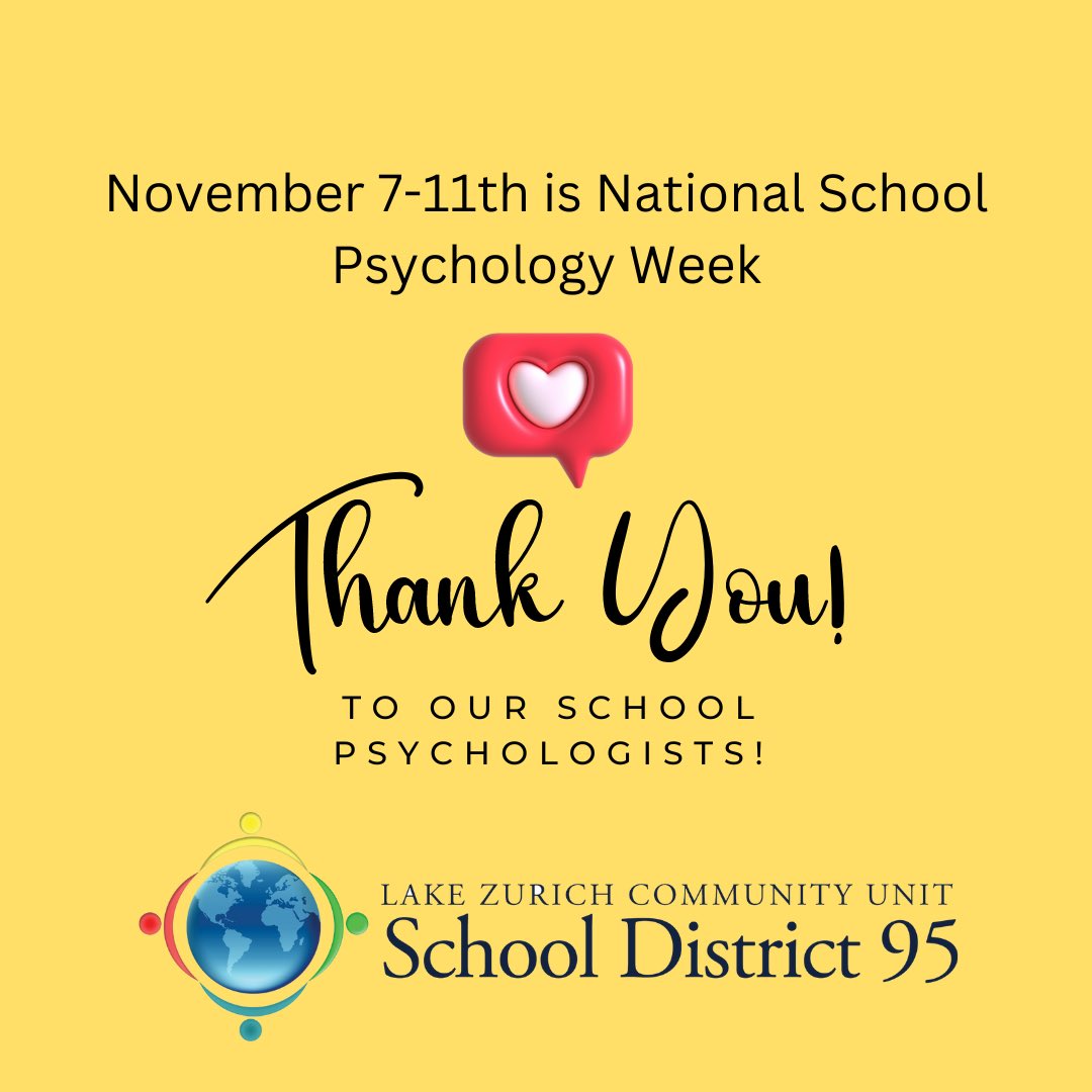 Thank you to our District 95 school psychologists! #BetterTogetherD95