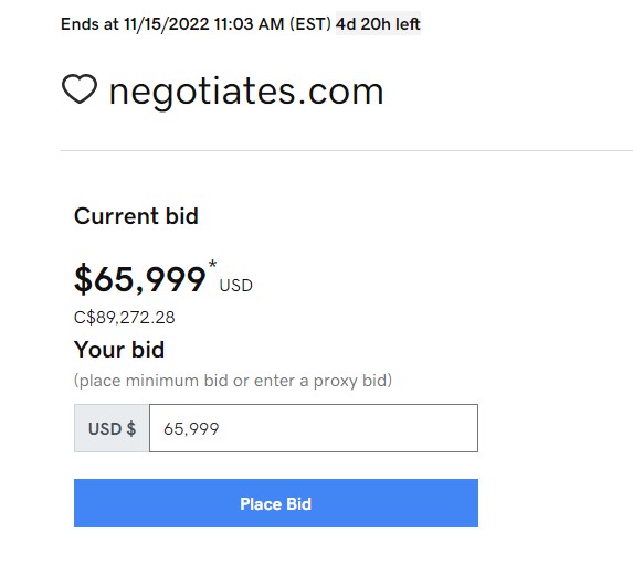 partyexcusespro's tweet photo. This current auction of https://t.co/5lMXifNtbV on GoDaddy ends in 5 days and is currently at $65,999 USD
We have https://t.co/bI5OdnlAMd for sale at GoDaddy so we are watching with interest : )
#domains #godaddy #negotiates #domainsforsale #negotiate https://t.co/I1YWwnA5ja