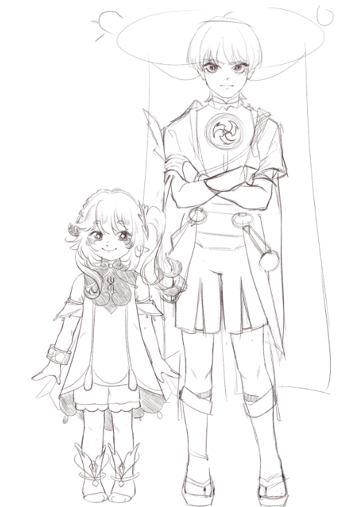 LMAO i put my scuffed study sketch of them together. Aint it weird when ur new mom is like half ur height
#scaramouche #nahida 