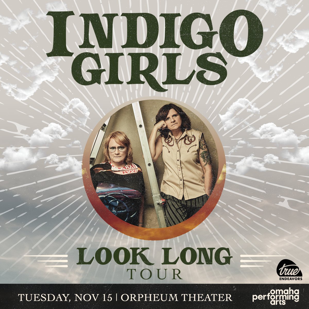 OPerformingArts's tweet photo. We're less than one week away until @Indigo_Girls perform with @marybragg at the Orpheum! Grab your seats to see the long-awaited Look Long Tour on Tuesday, Nov 15 at 7:30 PM 🎟️ - https://t.co/V4fo1Pyf9S

$1 of every ticket purchased will be donated to @OmahaGirlsRock 💎 https://t.co/Mp3j4JSbmB