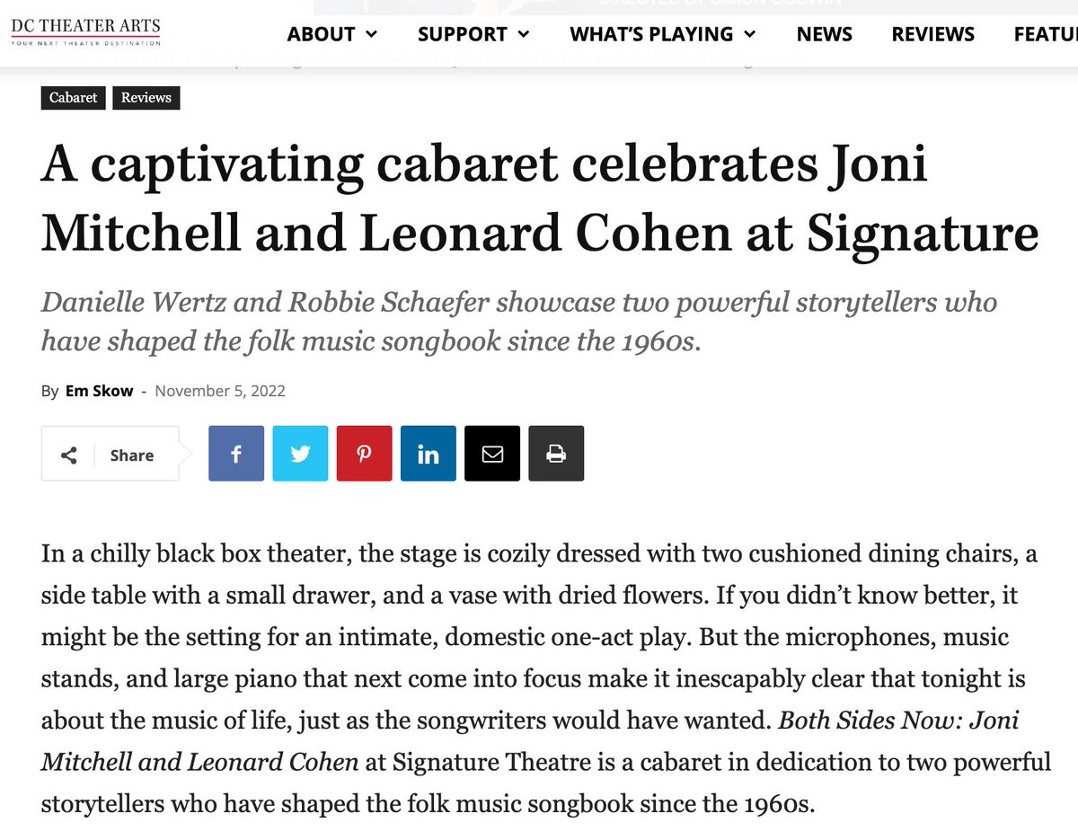 “...Wertz’s folk-jazz interpretations of the Mitchell songbook were slippery, enchanting, and reverent. The admiration and sense of kinship with Mitchell that Wertz felt were clear in every phrase.” -Em Skow/<a href="/dctheaterarts/">DC Theater Arts</a> 

Photo by James Gardiner
dctheaterarts.org/2022/11/05/a-c…