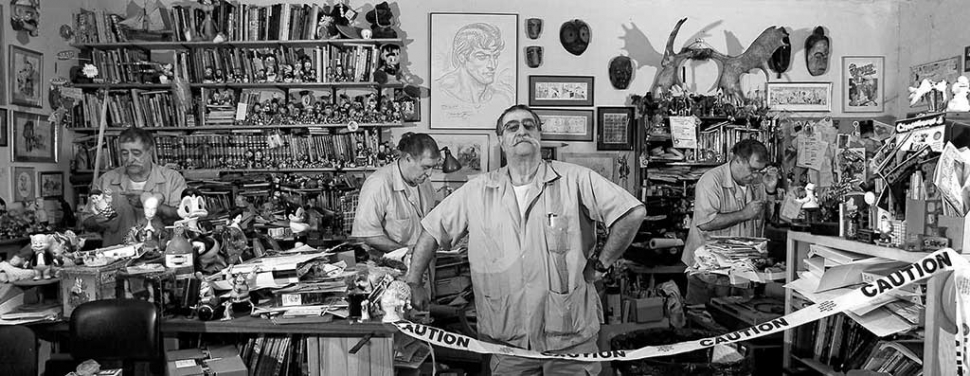 Sergio Aragones in his studio. 
Photo by David Baker. 