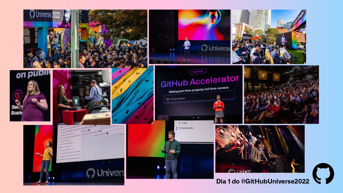 GitHubBrasil's tweet image. Um pouquinho do que rolou ontem no #GitHubUniverse2022
O 2º dia está rolando, clique aqui para não perder nenhuma das novidades: watch.githubuniverse.com/live/dayTwoTra…