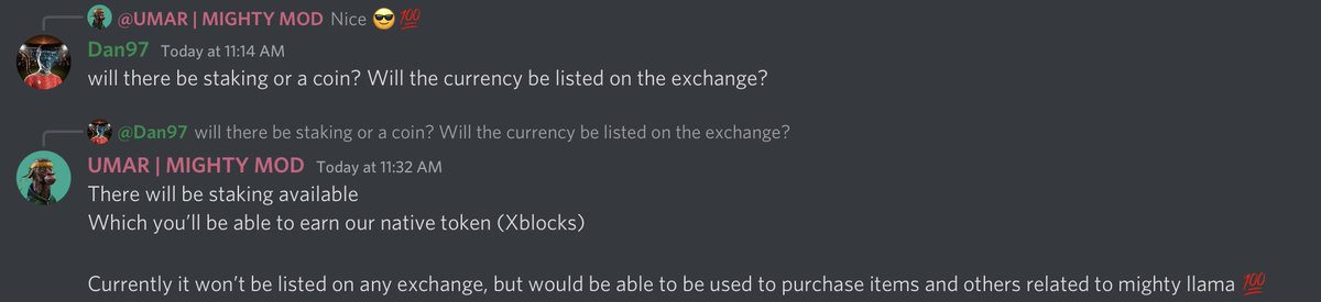 Crypt0_jr's tweet photo. Some @mightyllama_nft #Alpha via #discord
#staking #xblocks #NFTproject #NFTcommunity https://t.co/ga1T4EI6lL
