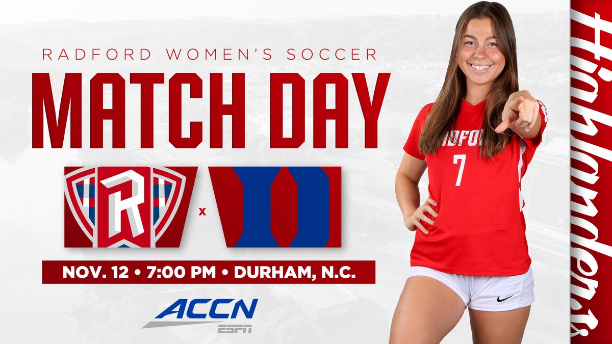 RadfordWSOC's tweet image. Tonight we make our mark on the NCAA Tournament!!

🆚 #2 Duke
📌 Durham, N.C.
⏰ 7:00 PM
📺 es.pn/3Tl6rMV (ACCNX)
📊 bit.ly/3hsLkuK

#RiseAndDefend 🛡️