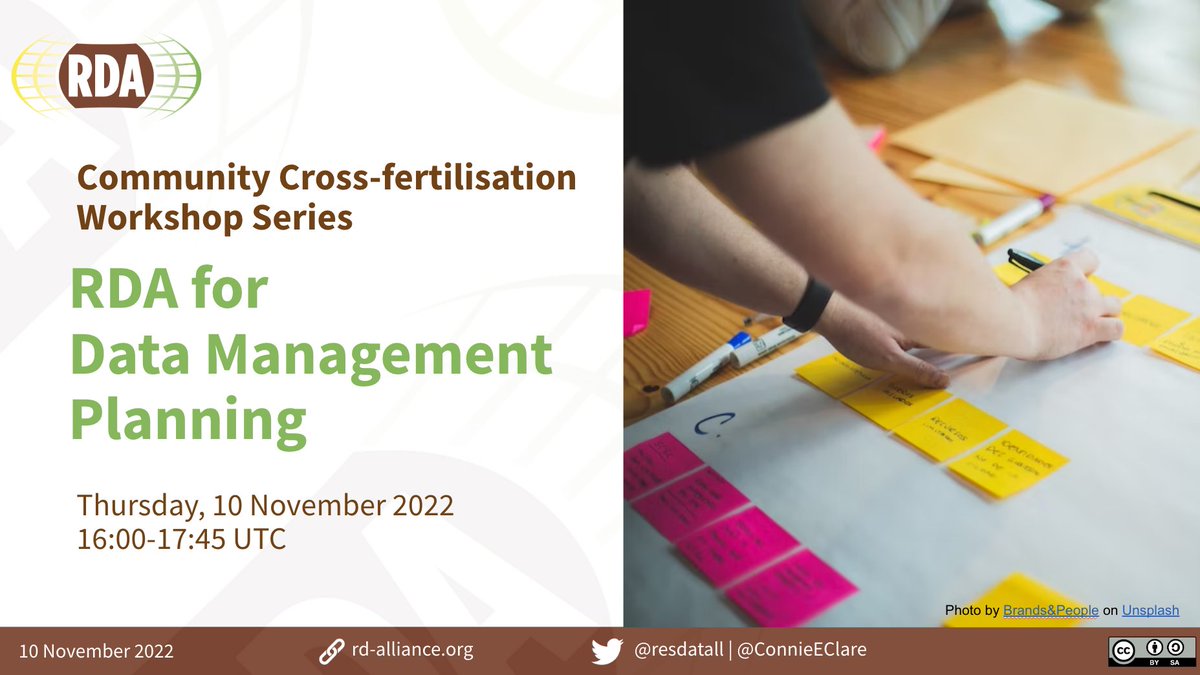 Thank you to all participants who joined our pilot Community Cross-fertilisation Workshop, 'RDA for Data Management Planning'

It was great to discuss the challenges faced &amp; to explore solutions, initiatives, tools, services &amp;  communities within the theme.

Summary coming soon!