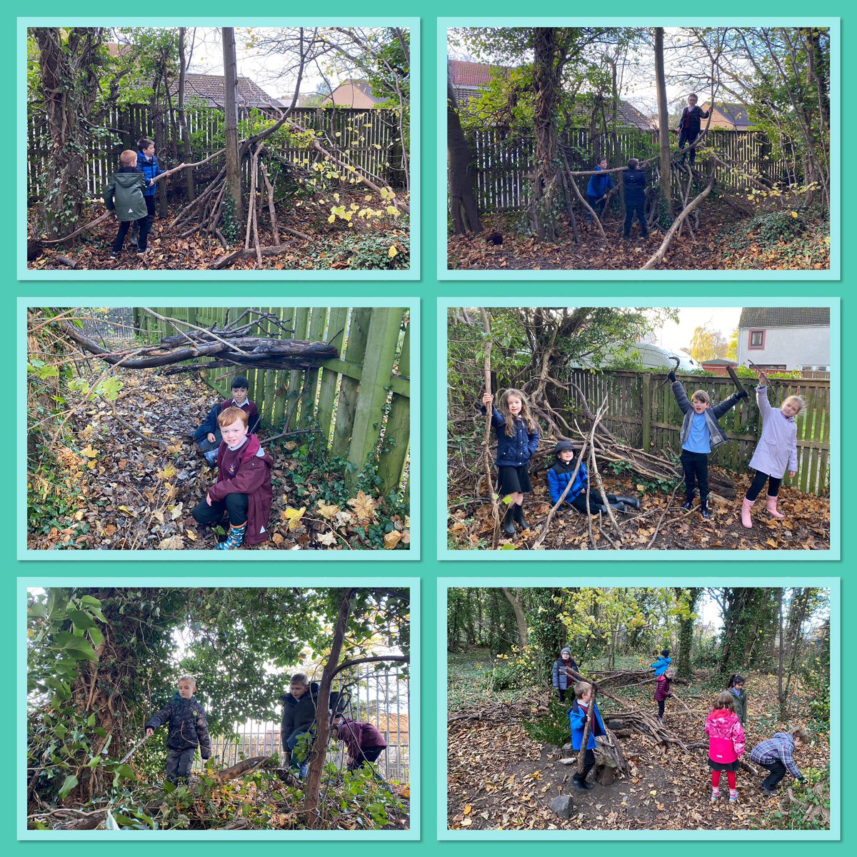 Den building in the woods today for P4. Team work, resilience and excellent communication skills!!! So pleased to see you all working together to achieve your goals ☺️ @stdavidsPS_ELC @MrsH_2017 @RestaMiss