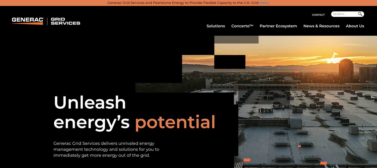 GeneracGS's tweet photo. Our website has a new look, new feel and new content. Head to https://t.co/2ykUWv4mxZ to learn about our complete solution offerings, enabled by the Concerto platform and an expanding partner ecosystem. We can't wait to help you unleash energy's potential. #DERMS #VPP #energy https://t.co/h98Uf2CXpN