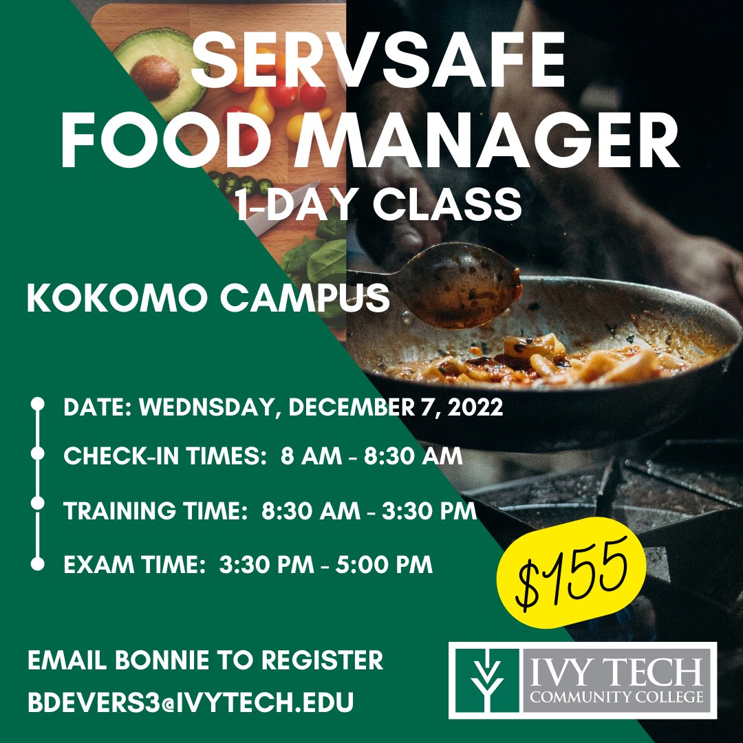 Our ServSafe Food Manager class is coming soon! Check out the information below to learn more about the class &amp; how to register!