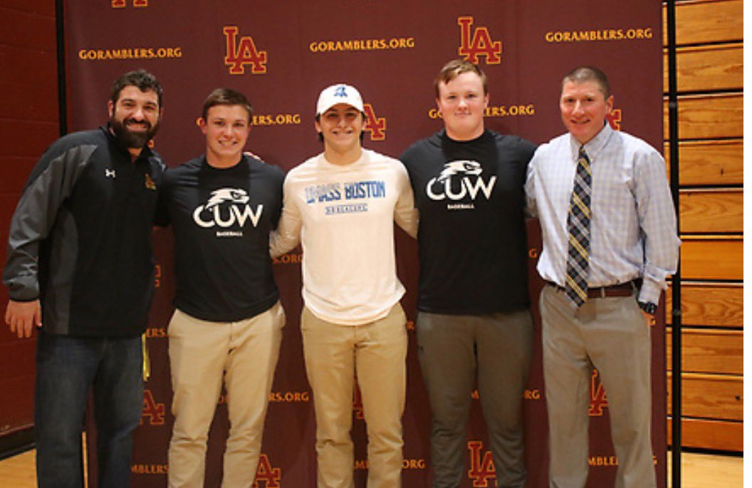 Ramblrbaseball's tweet photo. Congratulations to Connor Lasch George Haracz &amp; Michael Southard on signing their letter of intent to play ⚾️ in college. https://t.co/eQ2VrvFD0C