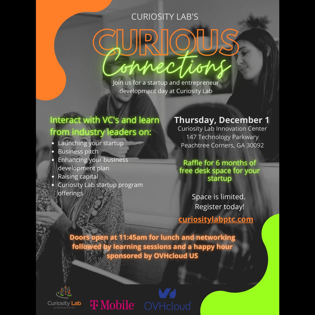 Startups! Interested in hearing from VCs, Unicorns and industry leaders about crafting a winning VC pitch, building a robust team and business plan, and more? Join us on December 1 for Curious Connections for a day of networking and learning day. curiositylabptc.com/curious-connec…